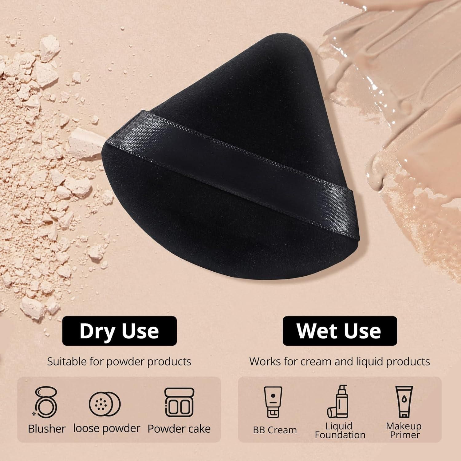 Triangle Powder Puffs for Face Powder Makeup Puff for Loose (Pack of 1 ...